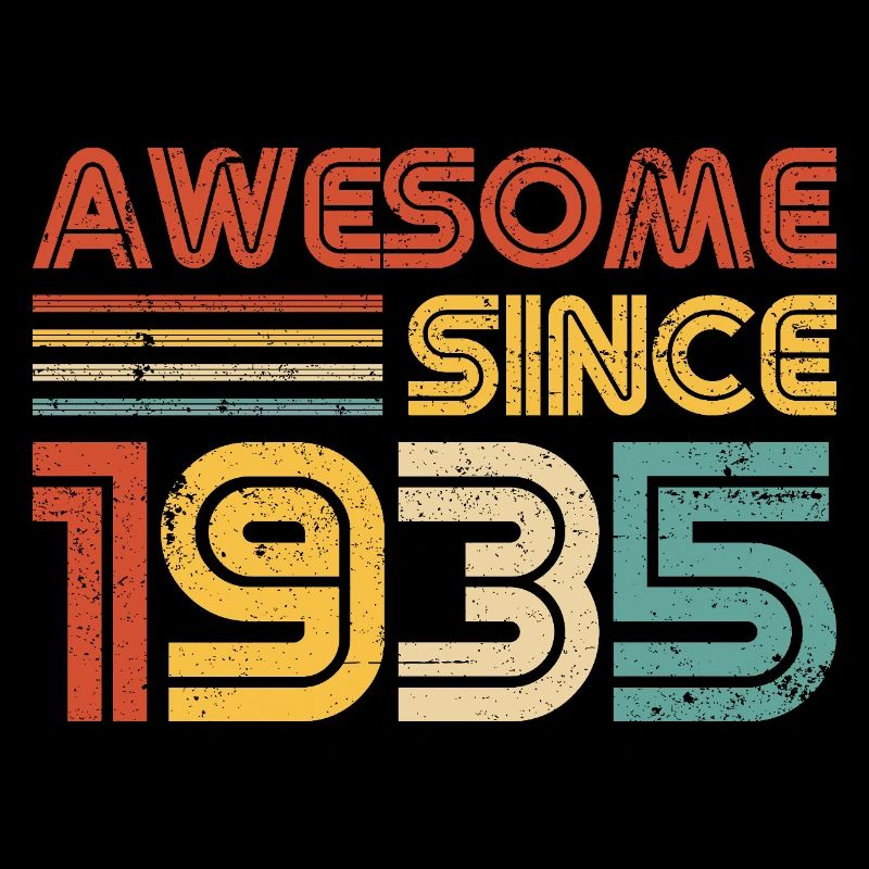 Awesome Since 1935" - Vintage Birthday Year Retro