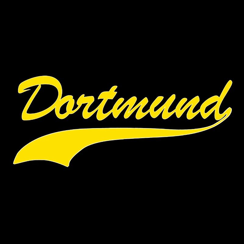 Dortmund lettrage rétro jaune