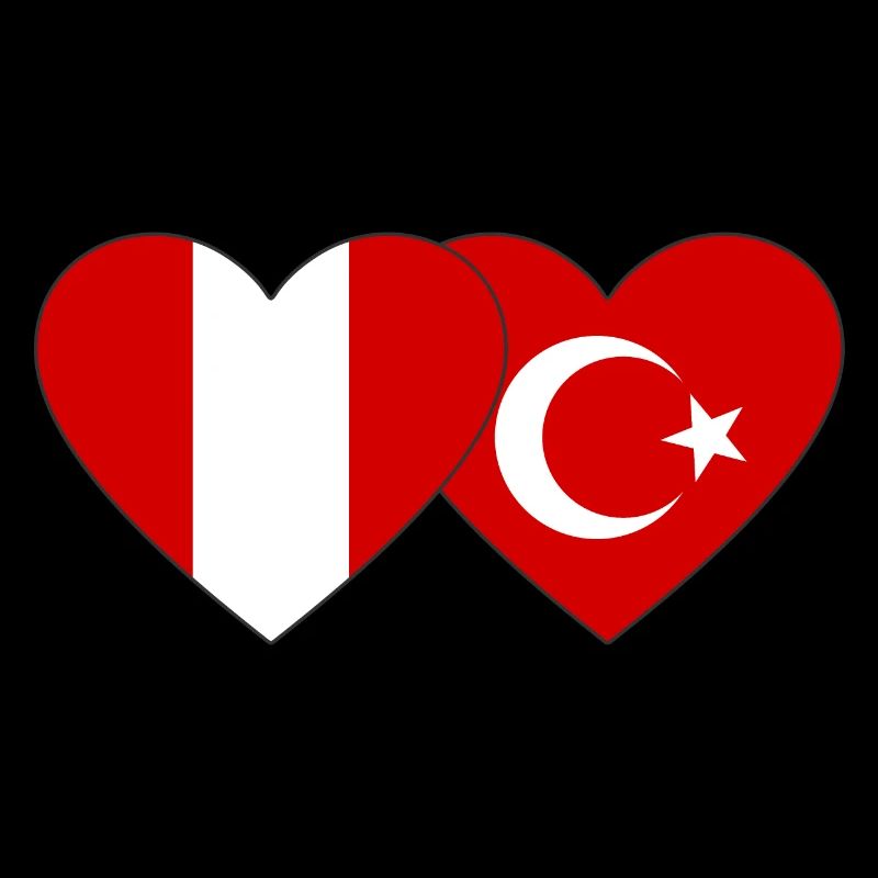 Peru Turkey Heart Flag