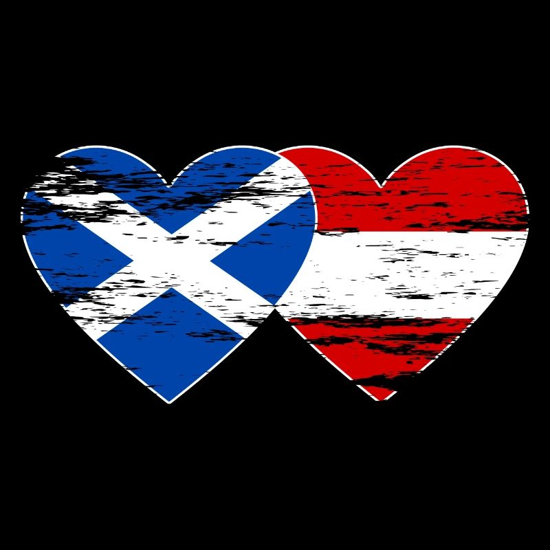 Ecosse Autriche drapeau coeur utilisé