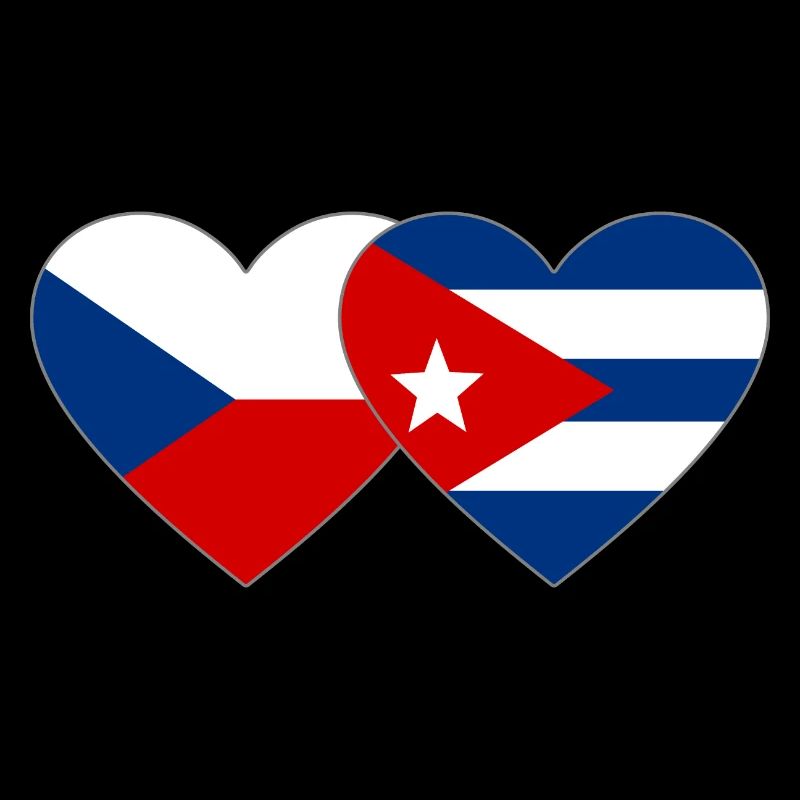 République tchèque Cuba Drapeau Coeur