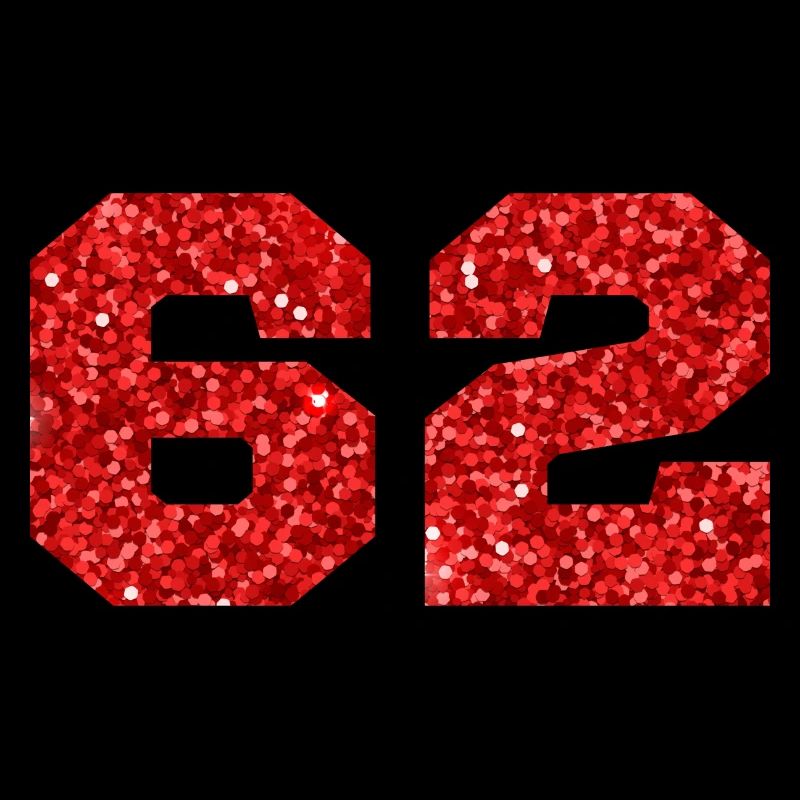 Nummer 62 Roter Glitzer - 62. Geburtstag