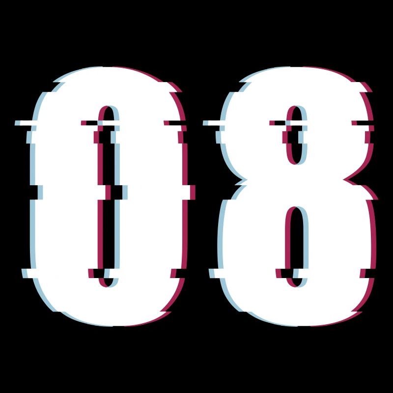Eight 8 Number 08 Effect Distorted Number