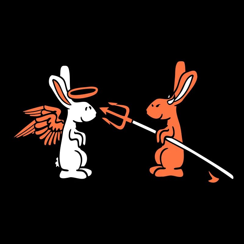 Lapin Ange Conscience Diable Démon Mal Satan Enfer