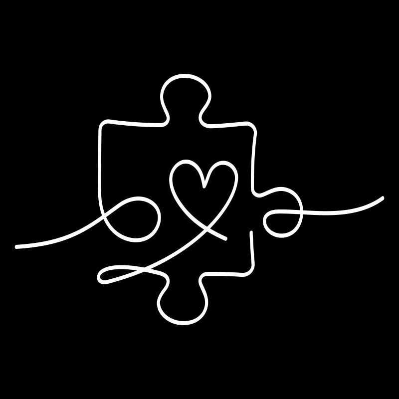 Puzzle Linie mit Herz