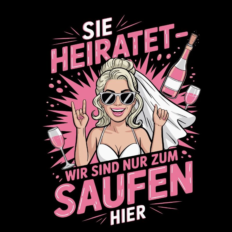 Funny German Hen Party Sie Heiratet Design