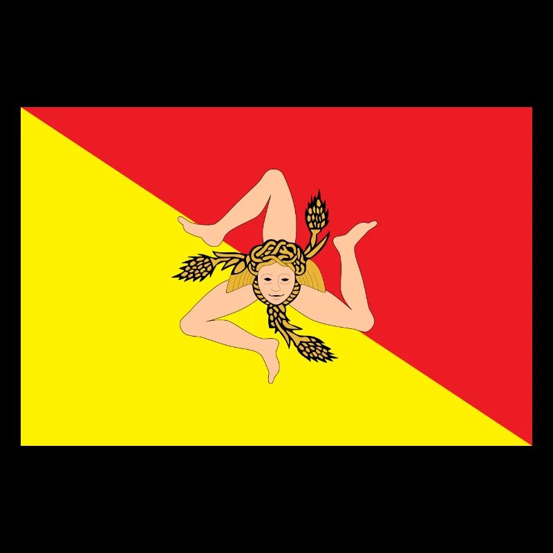 drapeau d’autocollant de l’autocollant de sicile drapeau Sicile