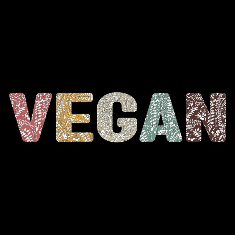 Vegan - botanical pattern - old school