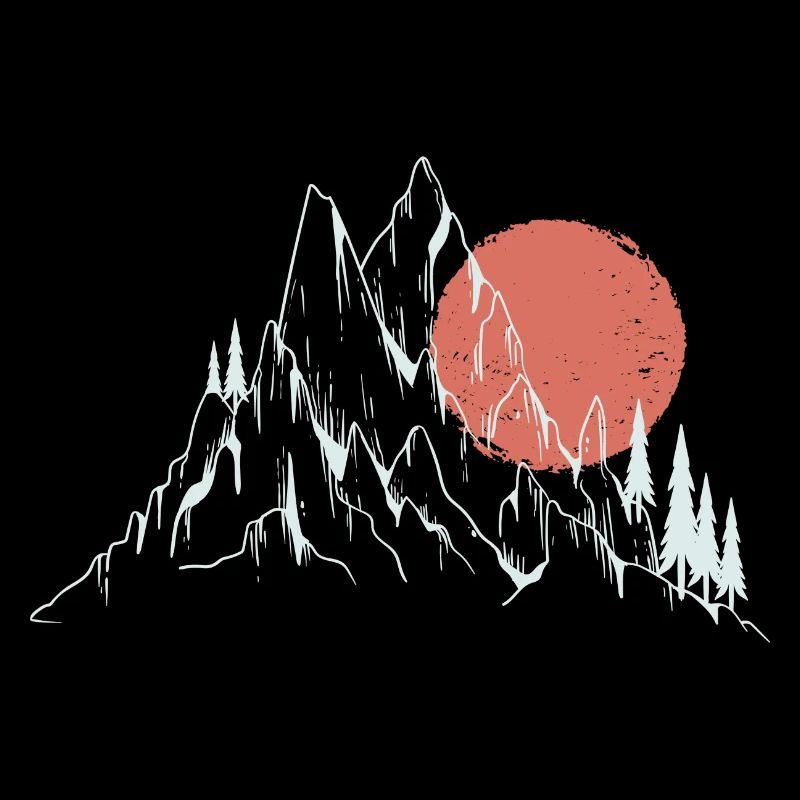 Crimson Sun Over Alpine Peaks