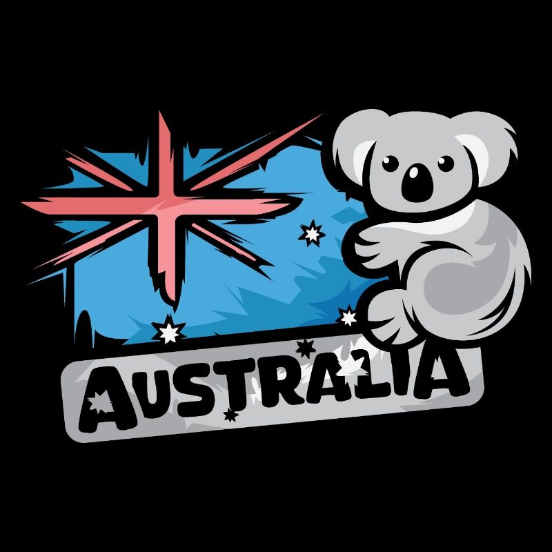 Australia Koala Comic Bear Nature Animal Logo Cartoon