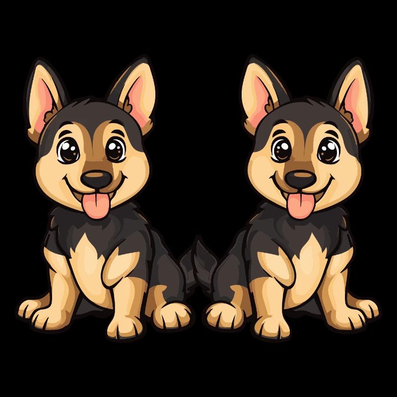 German Shepherd Hund Comic