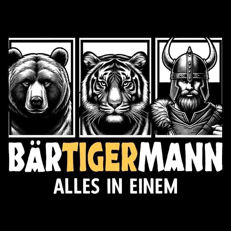 Bärtigermann Bär Tiger Mann Geschenk Bart