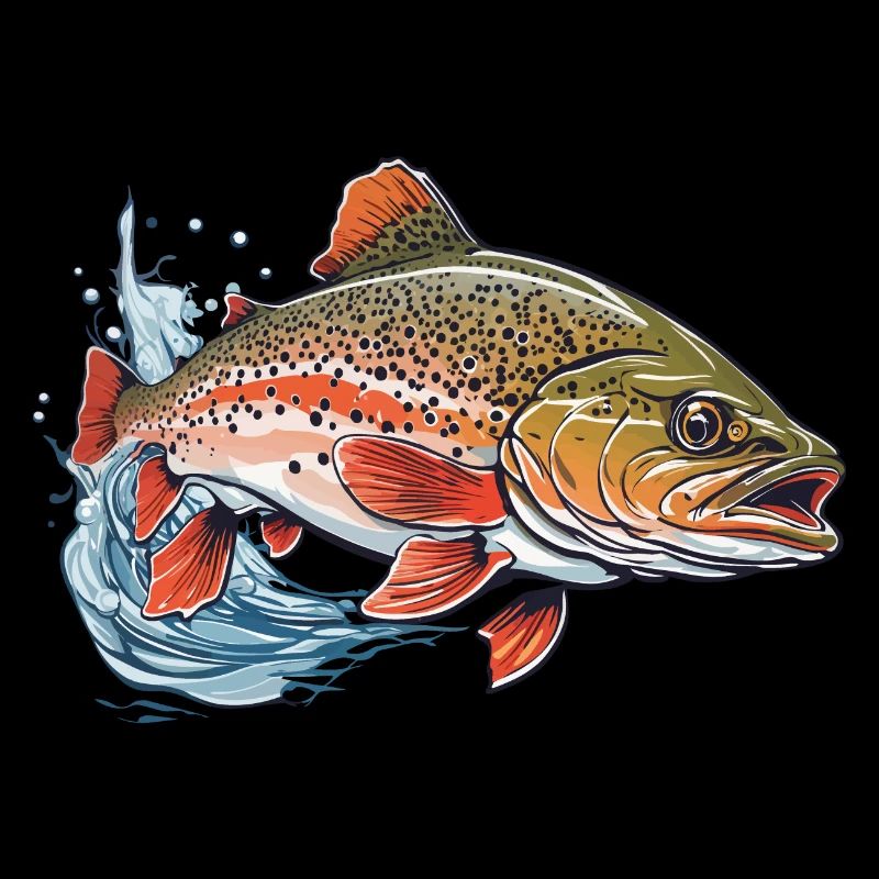Truite dans l’eau Poissons Conception Pêche et Pêche