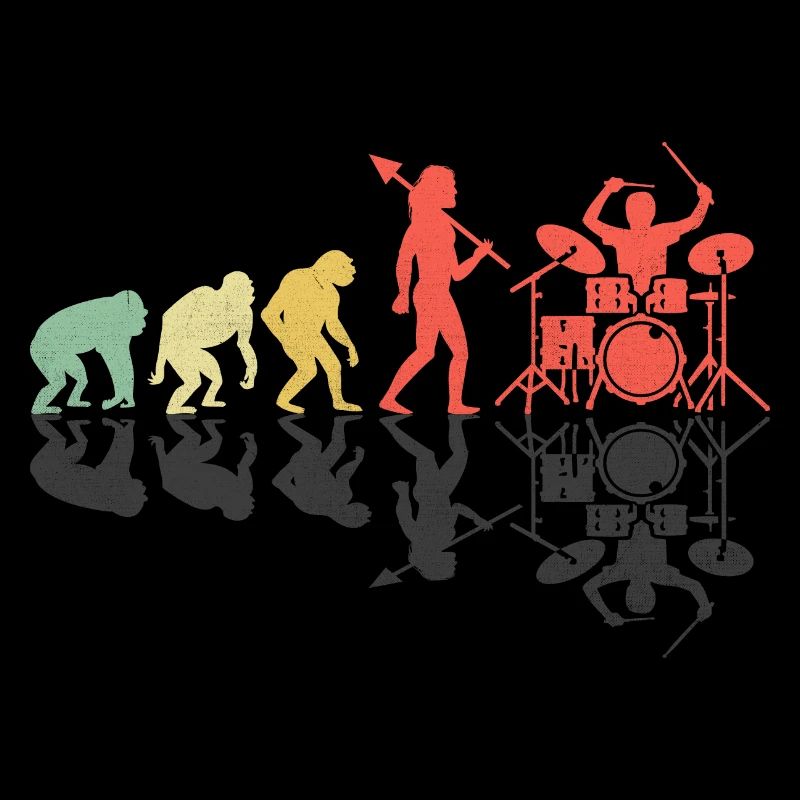 Drummer Evolution Drum Music Lover Drumming Drumme