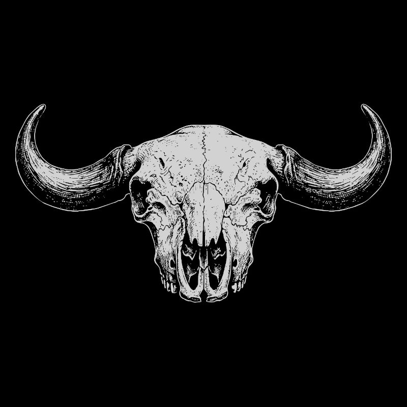 Buffalo Skull Monochrome Crest
