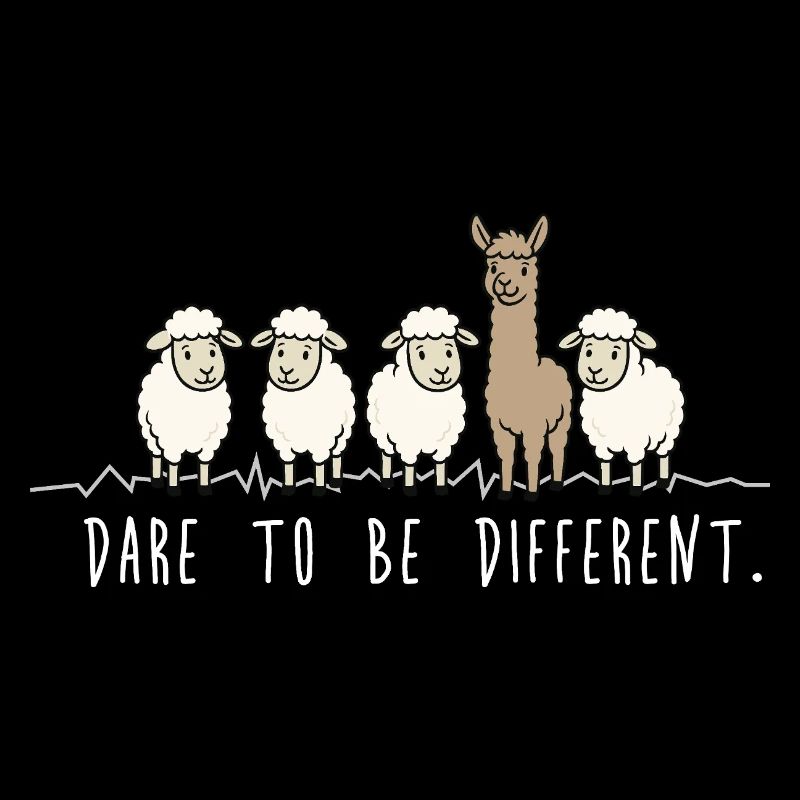 Dare to Be Different – Alpaka & Schafe Spruch