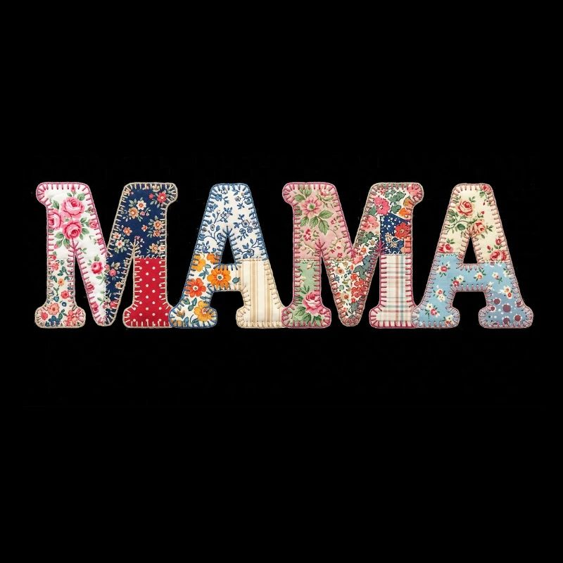 Mama Patchwork Blumen Vintage Muttertag Design