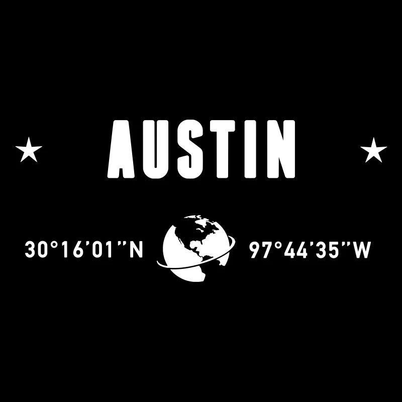 Austin Texas Coordinates Gps White