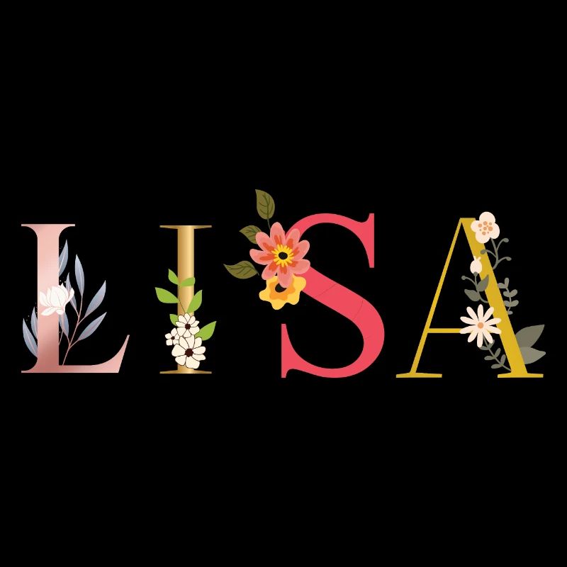 LISA Name mit Blumen geschmückt