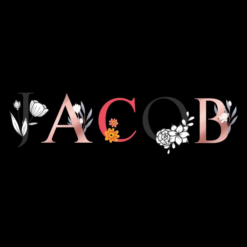 JACOB Art du nom avec fleurs brodées