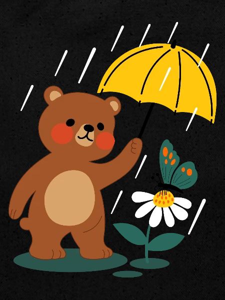  Bär mit regenschirm