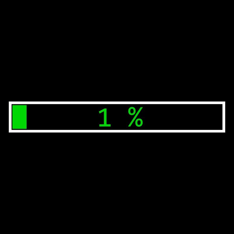 Loading Bar Green 1% outline White