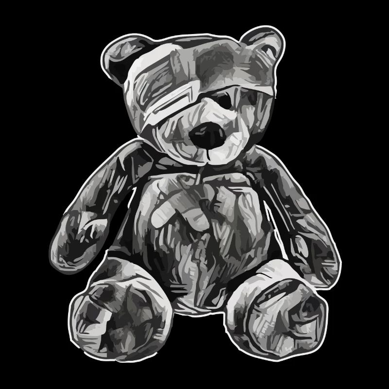 Toy teddy bear with an eye patch