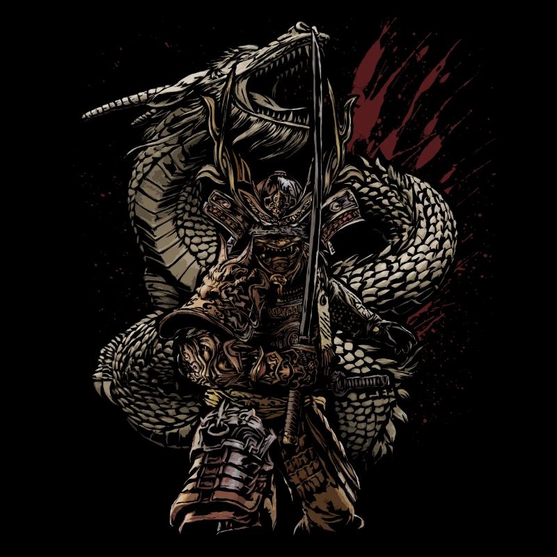 Drachenwächter-Samurai-Bogenschützen-Fantasy