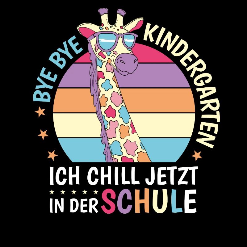 Bye Kindergarten Giraffe Retro Schule Einschulung