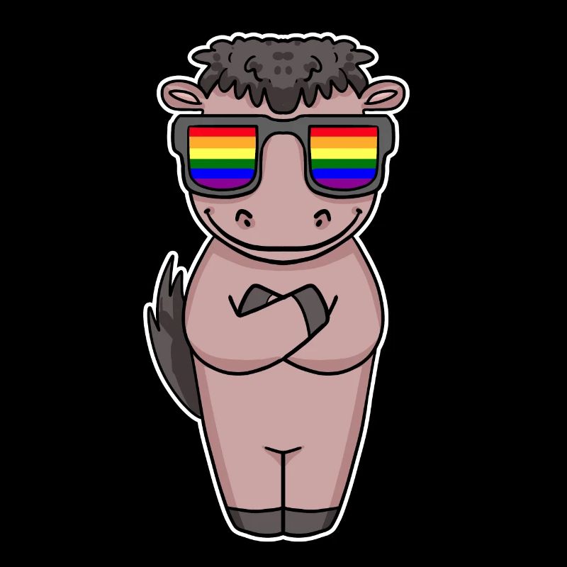 Gay Regenbogen - Pferd mit Brille