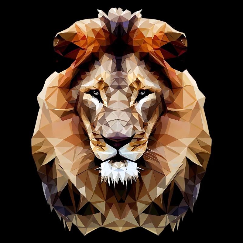 Modern polygon lion