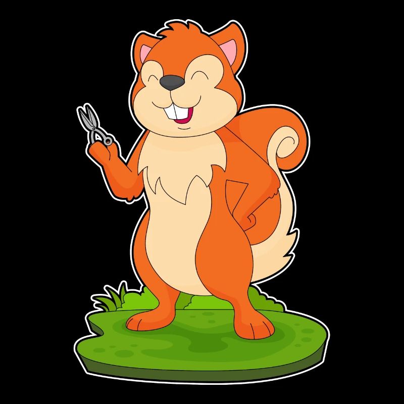 Eichhörnchen Friseur Schere