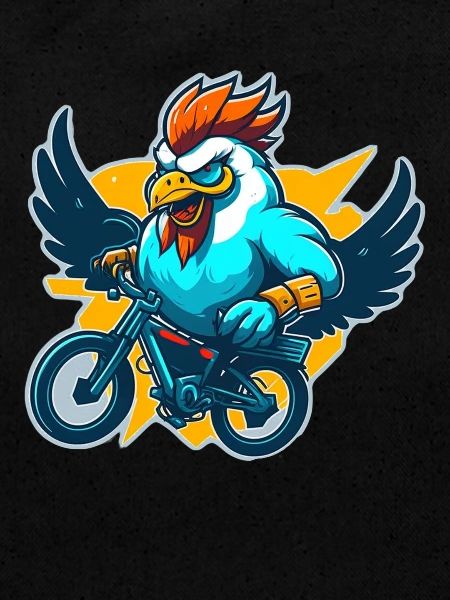 Coq avec vélo