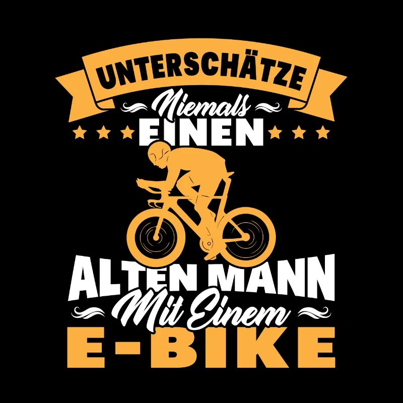 Alten mann mit einem e-bike