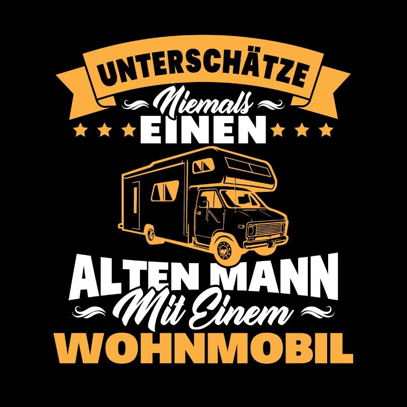 alten mann mit einem Wohnmobil