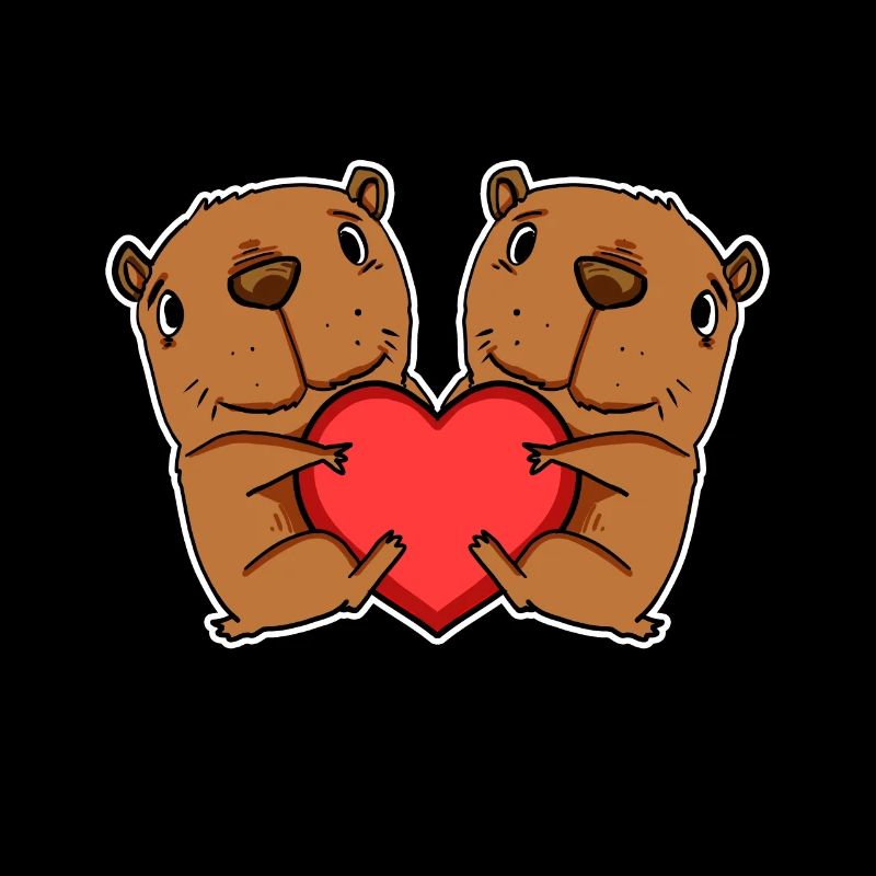 Capybara Capybara Coeur Amour
