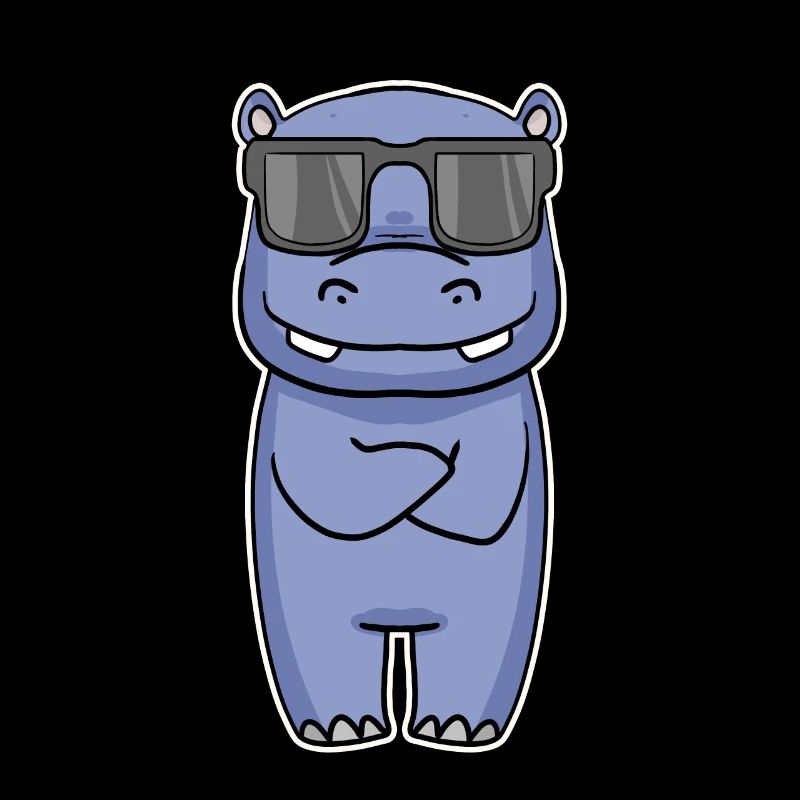 Nilpferd mit Brille