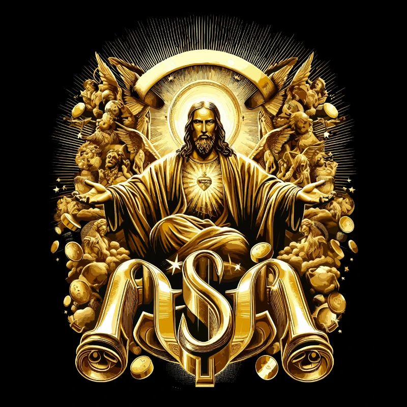 Splendeur céleste Ange Jésus d’or