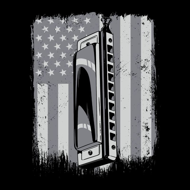 Harmonica drapeau américain harmonique bouche harpe
