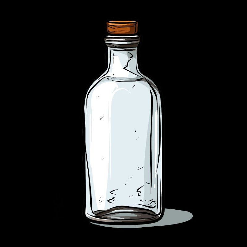 Empty Glass Bottle Motif, Bottle Is Empty