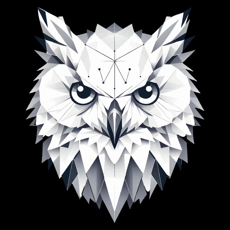geometrische Schnee-Eule- Polygonen Motiv