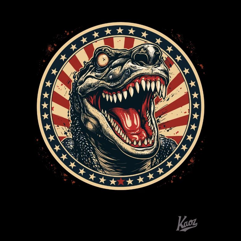 Patriotic US Flag Crocodile Lizard Monster