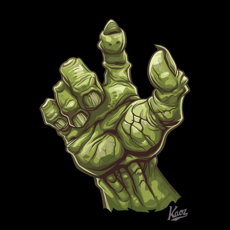 Massive grüne Ork- oder Oger-Monster-Hand