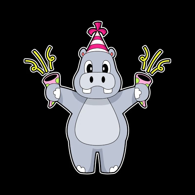 Nilpferd Geburtstag Konfetti