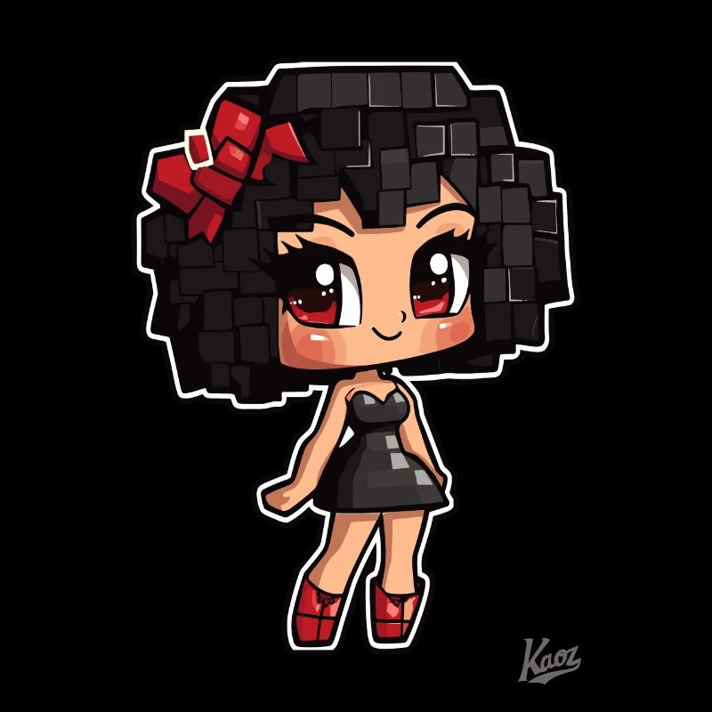 Pixel Chibi: Süße Burlesque-Babe