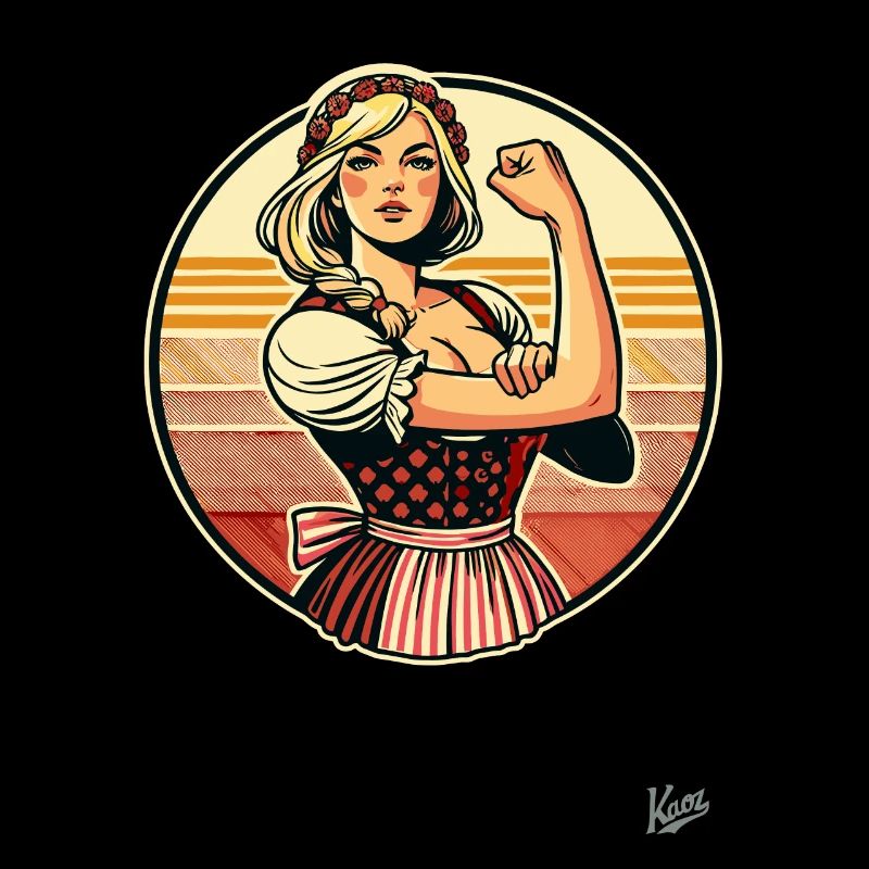 Femme de ménage Dirndl super forte