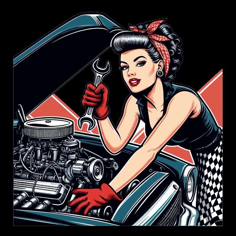 Rockabilly Workshop Car Repair Retro Gift