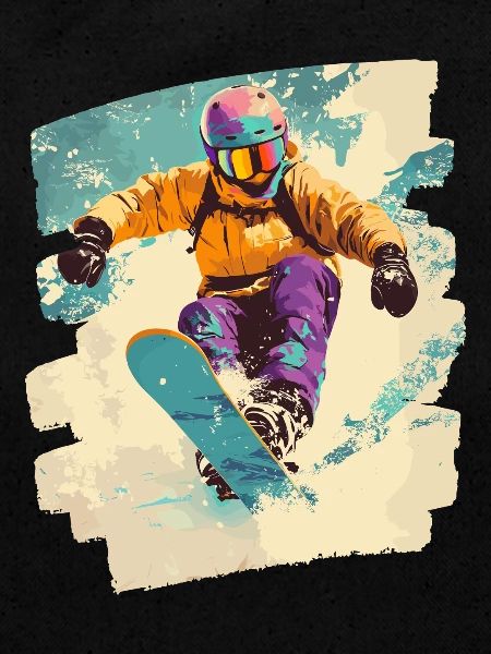 Snowboarder poudreuse