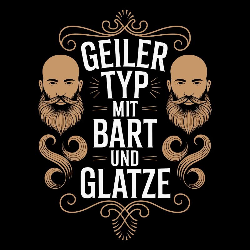 Geiler Typ Mit Bart & Glatze Glatzkopf Bartträger