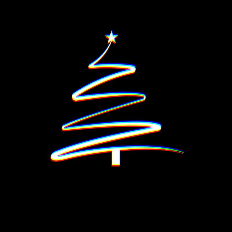 Abstrakter Weihnachtbaum Trippy Effekt